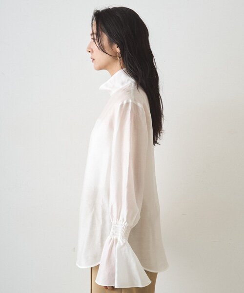 LOUNGEDRESS(ラウンジドレス)の「《オフィスカジュアル》シアーハイネックブラウス(シャツ/ブラウス・レディース・オフホワイト/ブラック・FREE)」の11枚目の写真