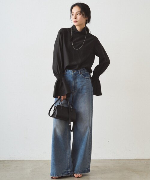 LOUNGEDRESS(ラウンジドレス)の「《オフィスカジュアル》シアーハイネックブラウス(シャツ/ブラウス・レディース・オフホワイト/ブラック・FREE)」の16枚目の写真
