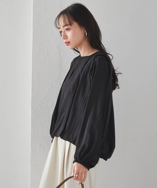RANAN(ラナン)の「2WAYギャザーバルーンブラウス(シャツ/ブラウス・レディース・アイボリー/ブラック・L/LL/M)」の12枚目の写真