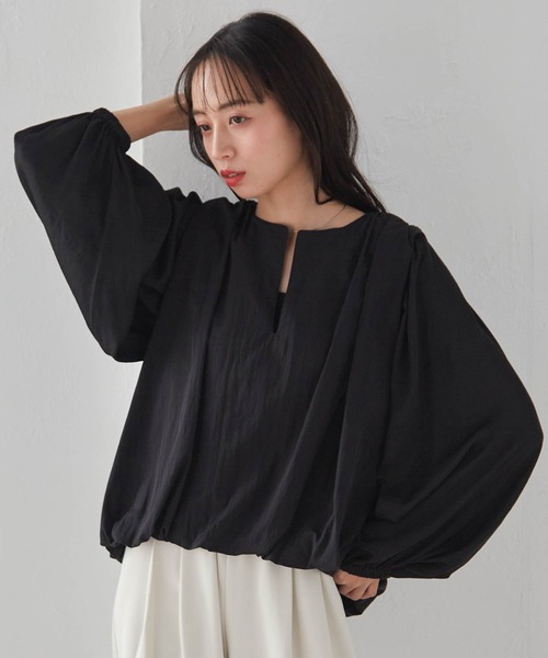 RANAN(ラナン)の「2WAYギャザーバルーンブラウス(シャツ/ブラウス・レディース・アイボリー/ブラック・L/LL/M)」の22枚目の写真