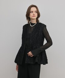 グレースコンチネンタル　ベスト　ブラック モヘアシャギーベスト / GRACE CONTINENTAL | GRACE CONTINENTAL