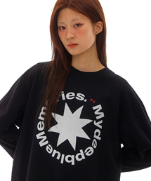 MM FRONT ROUND LOGO LONG SLEEVE T(BLACK)