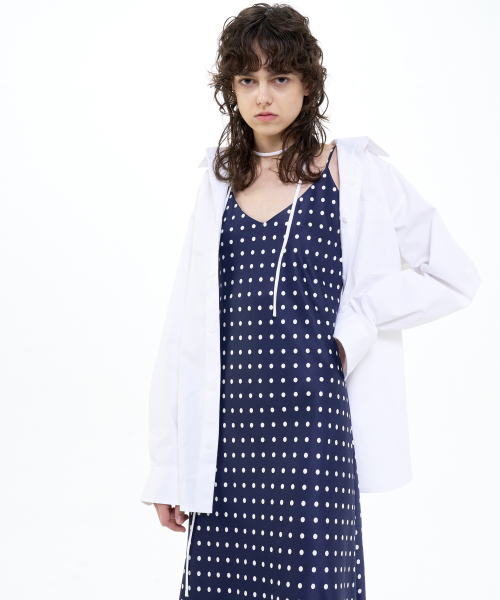 B QUIET(ビークワイエット)の「MAXI SATIN SLIP DRESS DOT_NAVY IVORY(ワンピース・レディース・その他・MEDIUM/SMALL)」の7枚目の写真