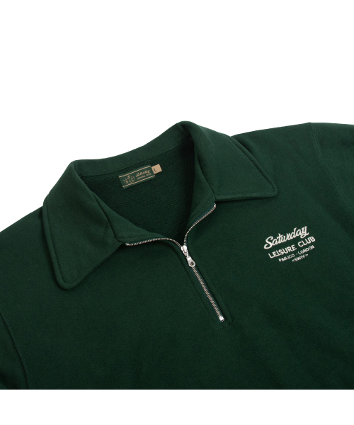 SATURDAY LEISURE CLUB(サタデーレジャークラブ)の「Saturday Leisure Club Logo Leisure Half Zip-Up Sweatshirt(Unisex) - Green(スウェット・メンズ・その他・MEDIUM/LARGE/X-LARGE)」の4枚目の写真