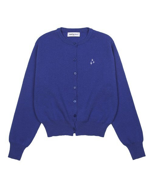 NEUFETBLEU(ヌフエブル)の「NEB roundneck cardigan (blue)(カーディガン/ボレロ・レディース・その他・SMALL)」の1枚目の写真