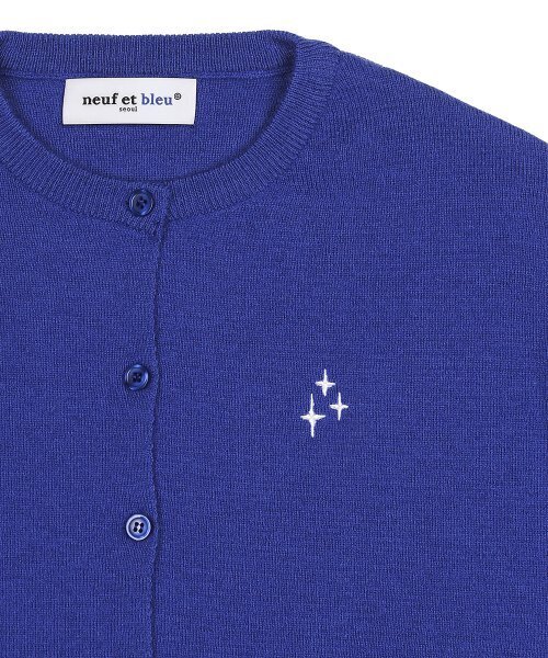 NEUFETBLEU(ヌフエブル)の「NEB roundneck cardigan (blue)(カーディガン/ボレロ・レディース・その他・SMALL)」の3枚目の写真