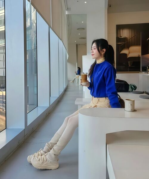 NEUFETBLEU(ヌフエブル)の「NEB roundneck cardigan (blue)(カーディガン/ボレロ・レディース・その他・SMALL)」の5枚目の写真