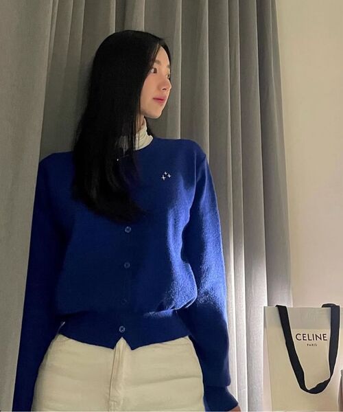 NEUFETBLEU(ヌフエブル)の「NEB roundneck cardigan (blue)(カーディガン/ボレロ・レディース・その他・SMALL)」の7枚目の写真
