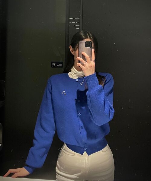 NEUFETBLEU(ヌフエブル)の「NEB roundneck cardigan (blue)(カーディガン/ボレロ・レディース・その他・SMALL)」の9枚目の写真