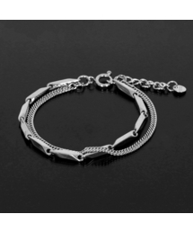 MINI FOCUS（ミニフォーカス）の「Titanium Bar Chain Double Row Layered Bracelet MFJBM24（ブレスレット）」