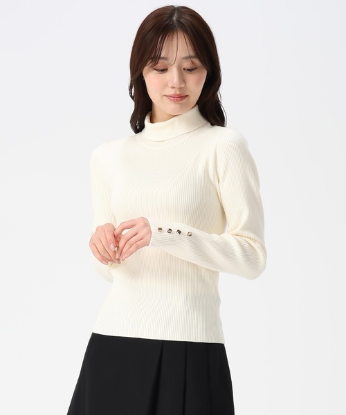 31 Sons de mode（トランテアン　ソン　ドゥ　モード）の「2025秋冬新作 タートルネック（ニット/セーター・レディース・オフホワイト/ブラック/ライトグレー・ﾌﾘ-）」の2枚目の写真