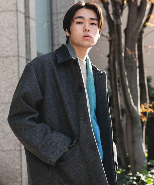 URBAN RESEARCH DOORS（アーバンリサーチドアーズ）の「ウールブレンドカバーオール（カバーオール・メンズ・ブラック/ブラウン/チェック・MEDIUM/LARGE）」の3枚目の写真