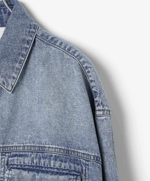 BAYFLOW（ベイフロー）の「[アウター感覚で羽織れる]デニムワークシャツ（シャツ/ブラウス・レディース・ライトブルー/インディゴブルー・FREE）」の13枚目の写真