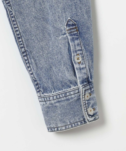 BAYFLOW（ベイフロー）の「[アウター感覚で羽織れる]デニムワークシャツ（シャツ/ブラウス・レディース・ライトブルー/インディゴブルー・FREE）」の14枚目の写真