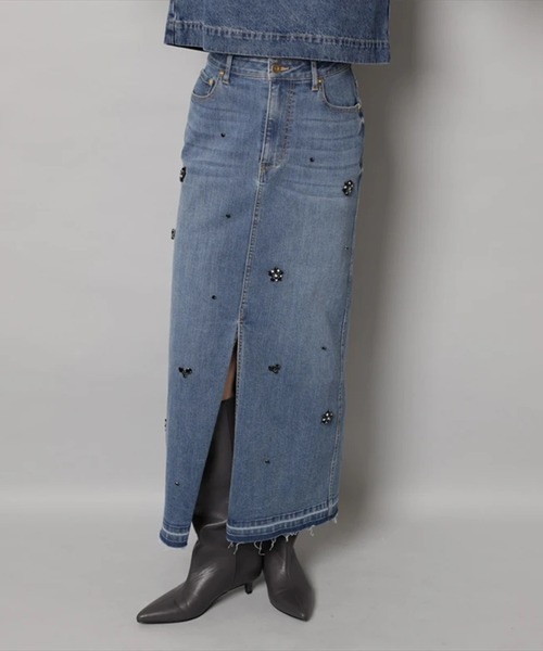 CADUNE（カデュネ）の「ビジュー付きタイトスカート（スカート・レディース・ブルー/ネイビー・36/38/34）」の12枚目の写真
