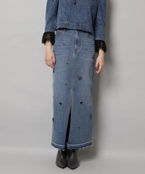 CADUNE（カデュネ）の「ビジュー付きタイトスカート（スカート・レディース・ブルー/ネイビー・36/38/34）」の13枚目の写真