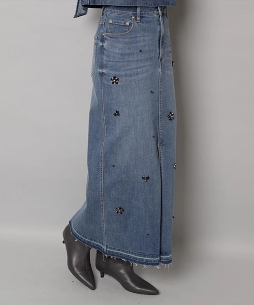 CADUNE（カデュネ）の「ビジュー付きタイトスカート（スカート・レディース・ブルー/ネイビー・36/38/34）」の15枚目の写真