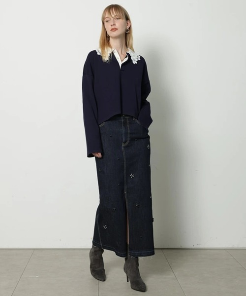 CADUNE（カデュネ）の「ビジュー付きタイトスカート（スカート・レディース・ブルー/ネイビー・36/38/34）」の18枚目の写真