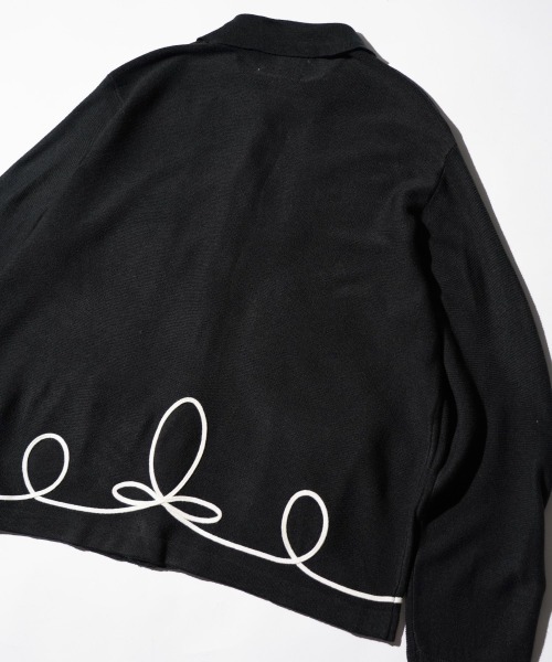 PENNEYS(ぺニーズ)の「PENNEY'S ぺニーズ / ROPE EMB POLO CARDIGAN ぺニーズ アクリルカーディガン(カーディガン/ボレロ・メンズ・ブラック×ホワイト/ブラック/ホワイト・MEDIUM/LARGE)」の13枚目の写真