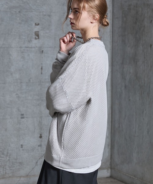 SERACE(セラス)の「【SERACE】Loose glitter mesh sheer knit / ルーズラメメッシュシアーニット(ニット/セーター・メンズ・ブラック/ダークブルー/グレー・S/L/M)」の14枚目の写真