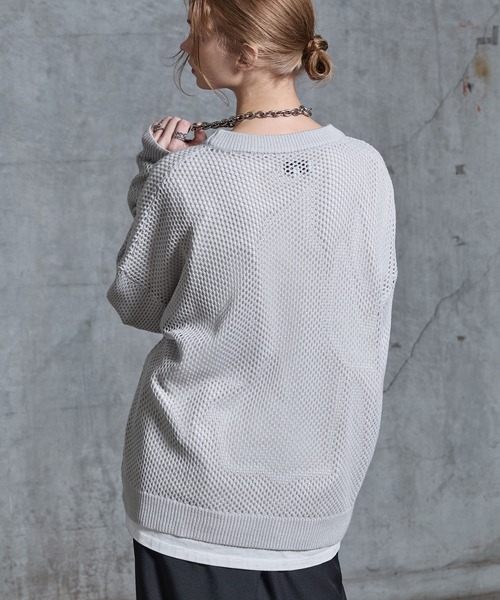 SERACE(セラス)の「【SERACE】Loose glitter mesh sheer knit / ルーズラメメッシュシアーニット(ニット/セーター・メンズ・ブラック/ダークブルー/グレー・S/L/M)」の16枚目の写真