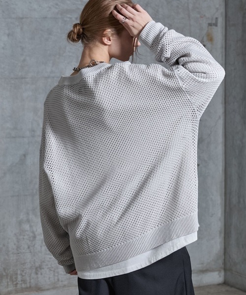 SERACE(セラス)の「【SERACE】Loose glitter mesh sheer knit / ルーズラメメッシュシアーニット(ニット/セーター・メンズ・ブラック/ダークブルー/グレー・S/L/M)」の17枚目の写真