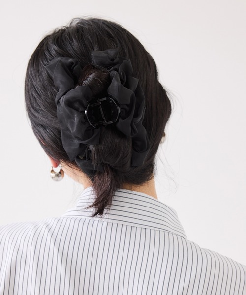 VIS（ビス）の「シフォンバンスヘアクリップ（バレッタ/ヘアクリップ・レディース・ブラック/キナリ/ピンク系その他2・FREE）」の16枚目の写真