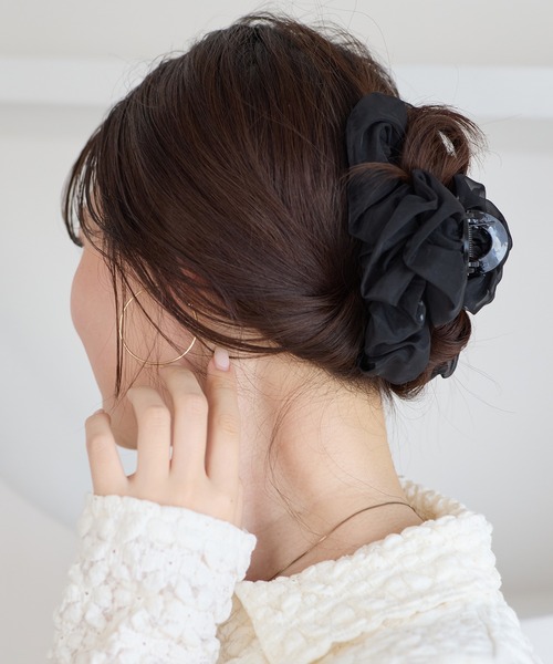 VIS（ビス）の「シフォンバンスヘアクリップ（バレッタ/ヘアクリップ・レディース・ブラック/キナリ/ピンク系その他2・FREE）」の21枚目の写真