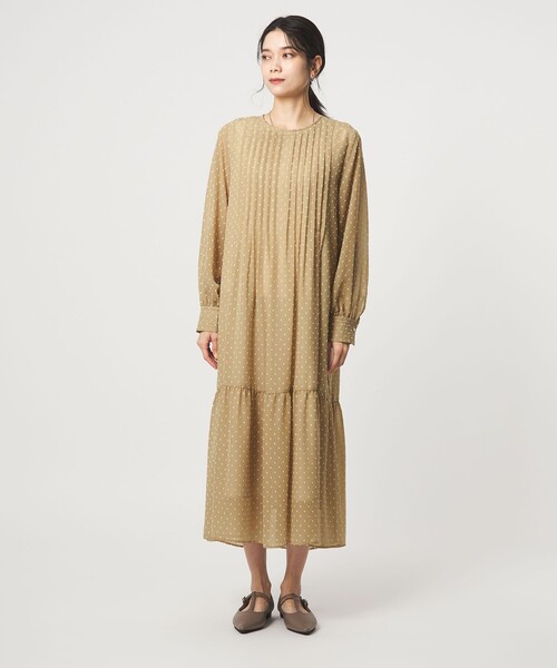 セール】ドット シアー ティアード ワンピース（ワンピース）｜green