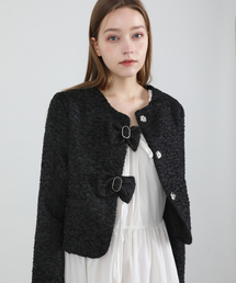 CATTLINE（カトリン）の「ツイードリボンジャケット（ブラック）（テーラードジャケット）」