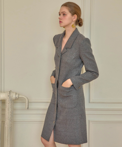 JULIY&CALLA(ジュリー&カラー)の「24 FW カラー100 エトワール クイーン ツイードワンピース グレー(ワンピース・レディース・その他・SMALL)」の2枚目の写真