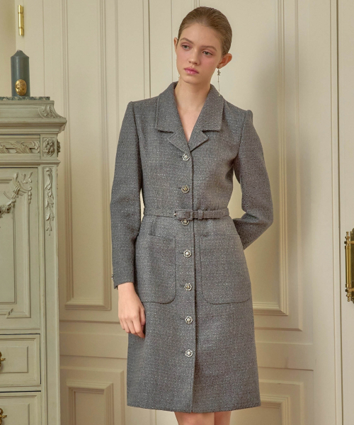 JULIY&CALLA(ジュリー&カラー)の「24 FW カラー100 エトワール クイーン ツイードワンピース グレー(ワンピース・レディース・その他・SMALL)」の4枚目の写真