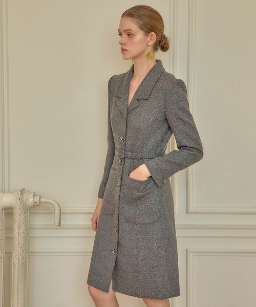 JULIY&CALLA(ジュリー&カラー)の「24 FW カラー100 エトワール クイーン ツイードワンピース グレー(ワンピース・レディース・その他・SMALL)」の5枚目の写真