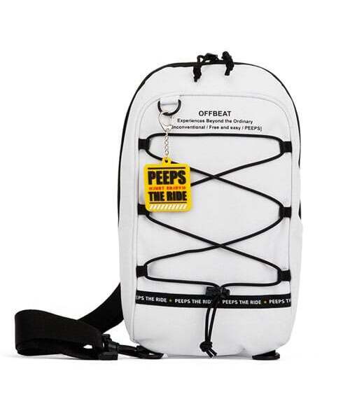 PEEPS(ピープス)の「offbeat string sling bag(white)(メッセンジャーバッグ・メンズ・ホワイト・FREE)」の1枚目の写真