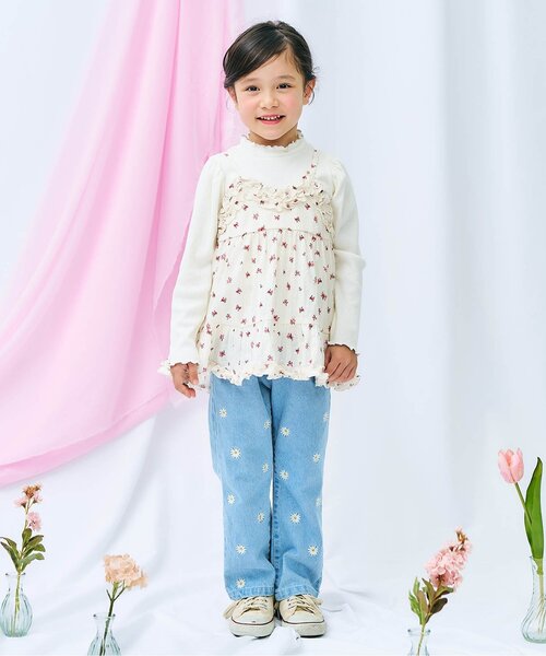 apres les cours（アプレレクール）の「花柄キャミビスチェ_ジュニア対応（ベスト・キッズ・その他3・120/110/100/90/140/130）」の2枚目の写真