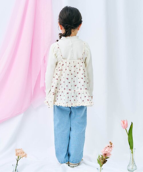 apres les cours（アプレレクール）の「花柄キャミビスチェ_ジュニア対応（ベスト・キッズ・その他3・120/110/100/90/140/130）」の3枚目の写真