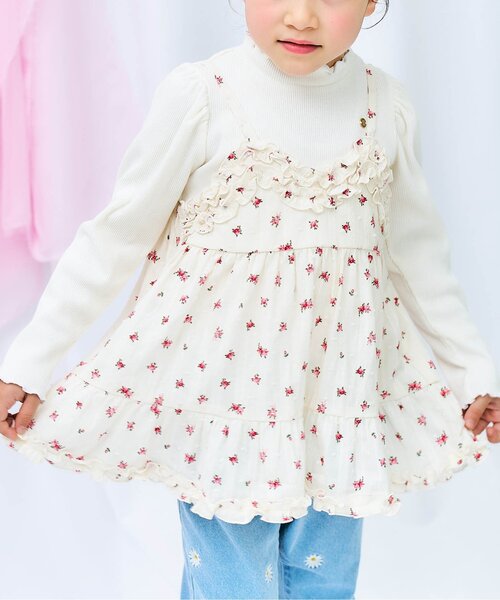 apres les cours（アプレレクール）の「花柄キャミビスチェ_ジュニア対応（ベスト・キッズ・その他3・120/110/100/90/140/130）」の4枚目の写真