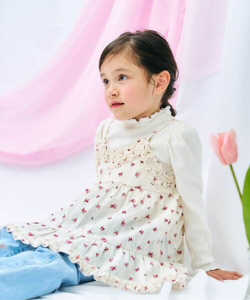 apres les cours（アプレレクール）の「花柄キャミビスチェ_ジュニア対応（ベスト・キッズ・その他3・120/110/100/90/140/130）」の5枚目の写真