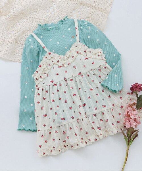 apres les cours（アプレレクール）の「花柄キャミビスチェ_ジュニア対応（ベスト・キッズ・その他3・120/110/100/90/140/130）」の7枚目の写真