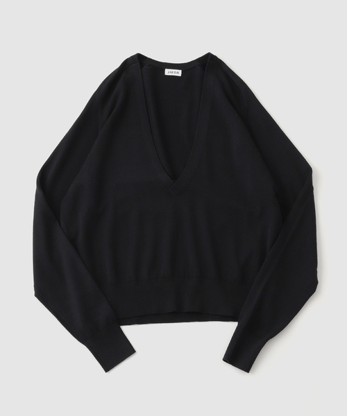 JIEDA(ジエダ)の「JIEDA / ジエダ COTTON SILK V NECK KNIT(ニット/セーター・メンズ・グレー/ブラック・1)」の1枚目の写真