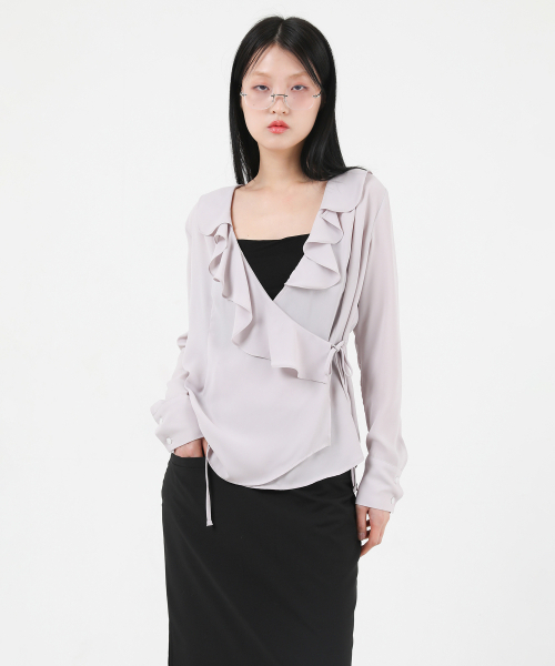 KATHARSIS(カタルシス)の「フレアラップブラウスパープル ONE SIZE(シャツ/ブラウス・レディース・その他・ONE SIZE)」の2枚目の写真