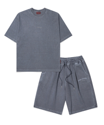 PSSHOPPER（ピーエスショッパ）の「[SET] オリジナルピグメント半袖ショートパンツセット [ダークネイビー]（Tシャツ/カットソー）」