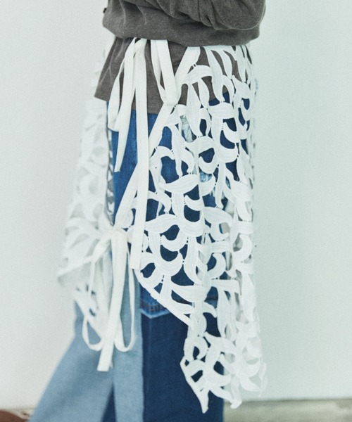 MIRROR STOKE(ミラーストーク)の「【ZOZO限定】MULTI LACE WRAP SKIRT/マルチウェイレースラップスカート(スカート・レディース・ホワイト・MEDIUM)」の3枚目の写真