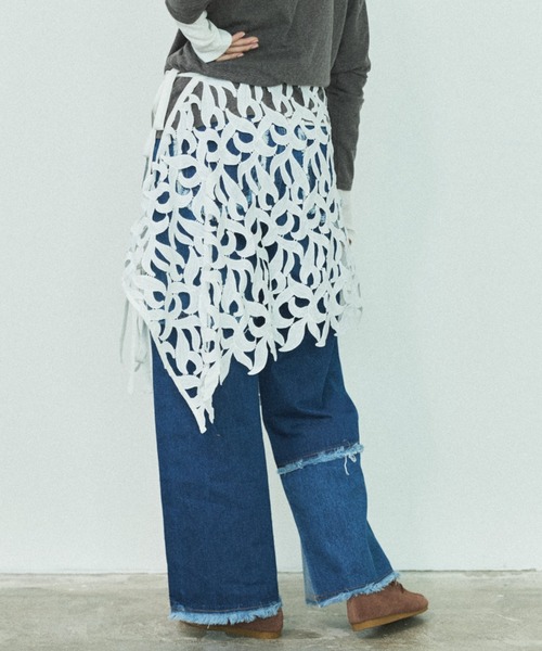 MIRROR STOKE(ミラーストーク)の「【ZOZO限定】MULTI LACE WRAP SKIRT/マルチウェイレースラップスカート(スカート・レディース・ホワイト・MEDIUM)」の8枚目の写真