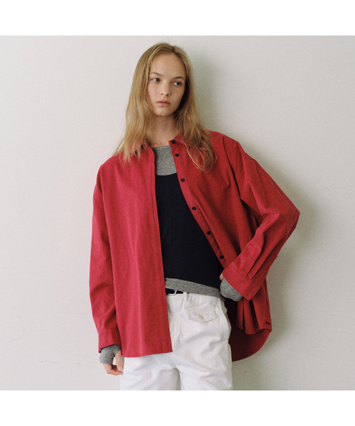 Peach cotton boxy shirt