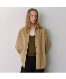 Peach cotton boxy shirt