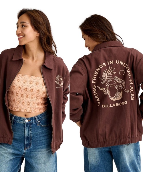 BILLABONG(ビラボン)の「BILLABONG ウィメンズ CHILL TIME JACKET ジャケット 【2026年春夏モデル】(ブルゾン・レディース・アイボリー/ブラウン系その他/グリーン系その他・MEDIUM)」の1枚目の写真