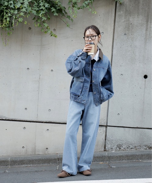 FREE'S MART（フリーズマート）の「◆レーストリミングワイドストレートデニム（その他パンツ・レディース・ライトインディゴブルー/ブラック系その他・X-SMALL/MEDIUM/SMALL）」の12枚目の写真