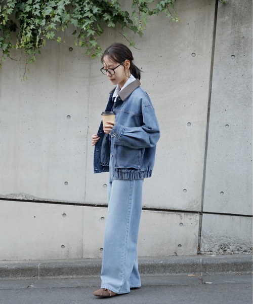 FREE'S MART（フリーズマート）の「◆レーストリミングワイドストレートデニム（その他パンツ・レディース・ライトインディゴブルー/ブラック系その他・X-SMALL/MEDIUM/SMALL）」の13枚目の写真