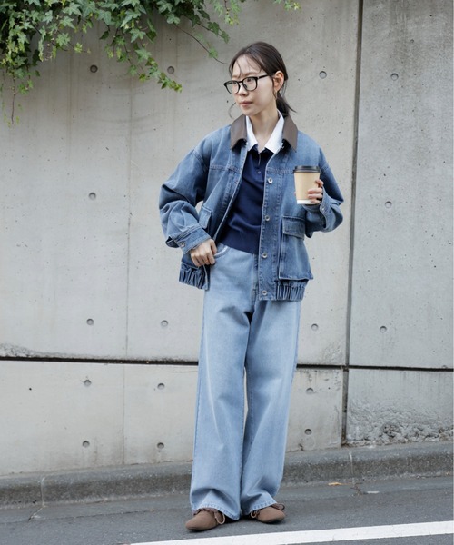 FREE'S MART（フリーズマート）の「◆レーストリミングワイドストレートデニム（その他パンツ・レディース・ライトインディゴブルー/ブラック系その他・X-SMALL/MEDIUM/SMALL）」の16枚目の写真